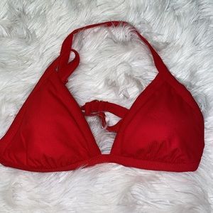 Red triangle bathing suit